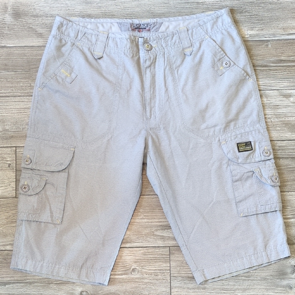 Point Zero Men's Light Gray Cargo Shorts Size 34